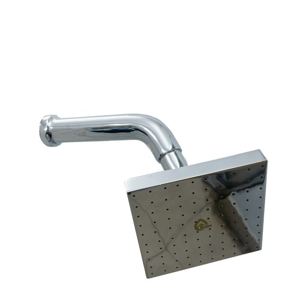 Sanatary Matal 100% Metal Square Shower Head with Chrome Arm – High Flow Rain Shower Set