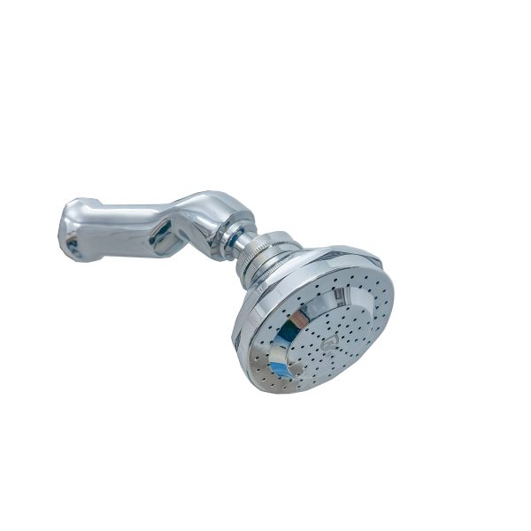Sanatary Matal 100% Metal Round Shower Head with Chrome Shower Arm – High Pressure Bathroom Shower