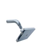 Sanatary Matal 100% Metal Square Shower Head with Adjustable Chrome Arm – High Flow Rain Shower Set